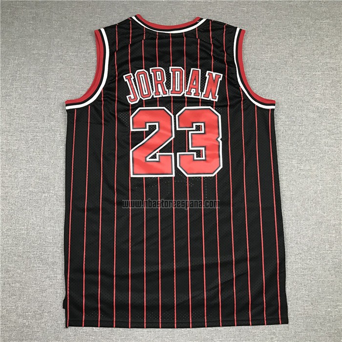 Camiseta Chicago Bulls Michael Jordan NO 23 Hardwood Classics Throwback 1996-97 Negro